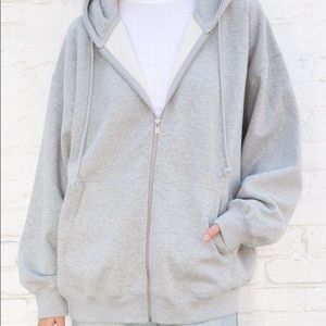 Brandy Melville Cristy Grey Zip Up Hoodie